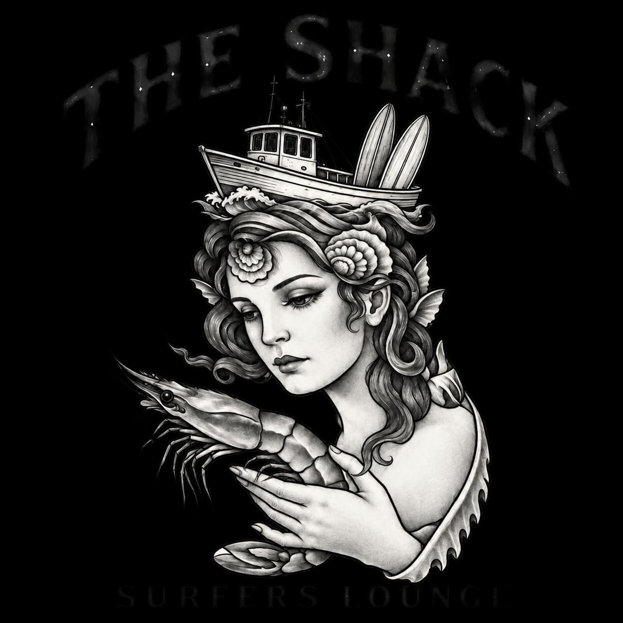 The Shack — original illustrated Surfers Lounge logo